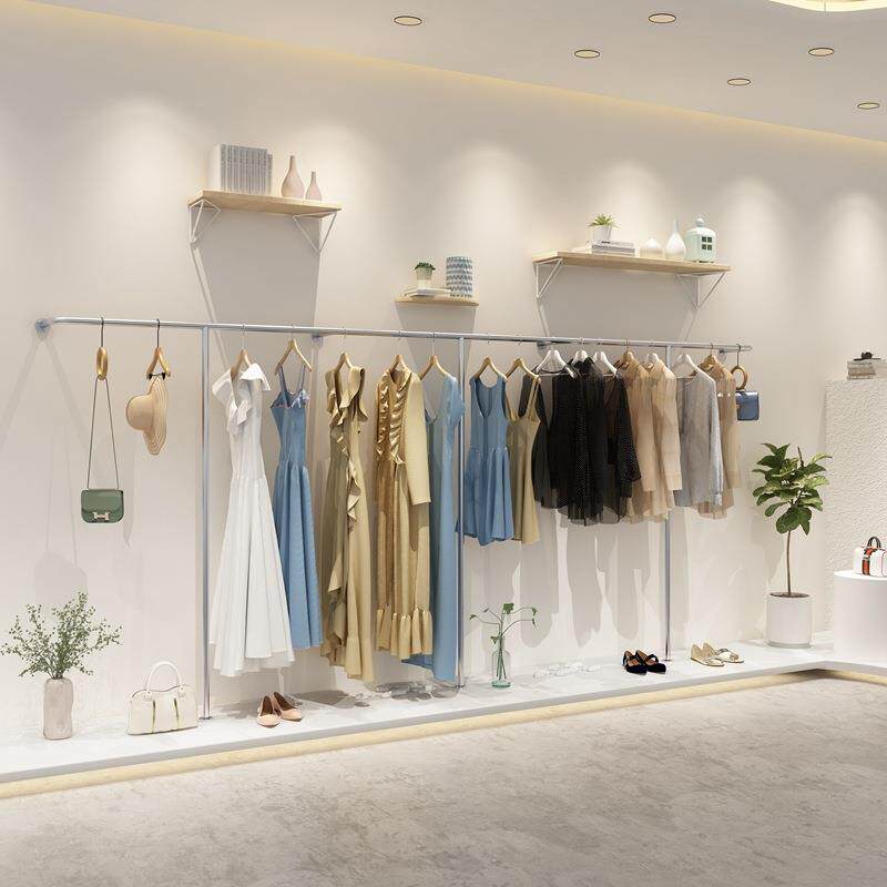 欧式铁艺挂衣架网红壁挂式挂架服装货架女装展示架墙上陈列架简约