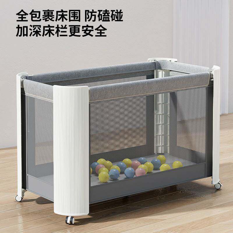 婴儿床新品安全可折叠儿童床宝宝透气宝宝床环保实木环保新生