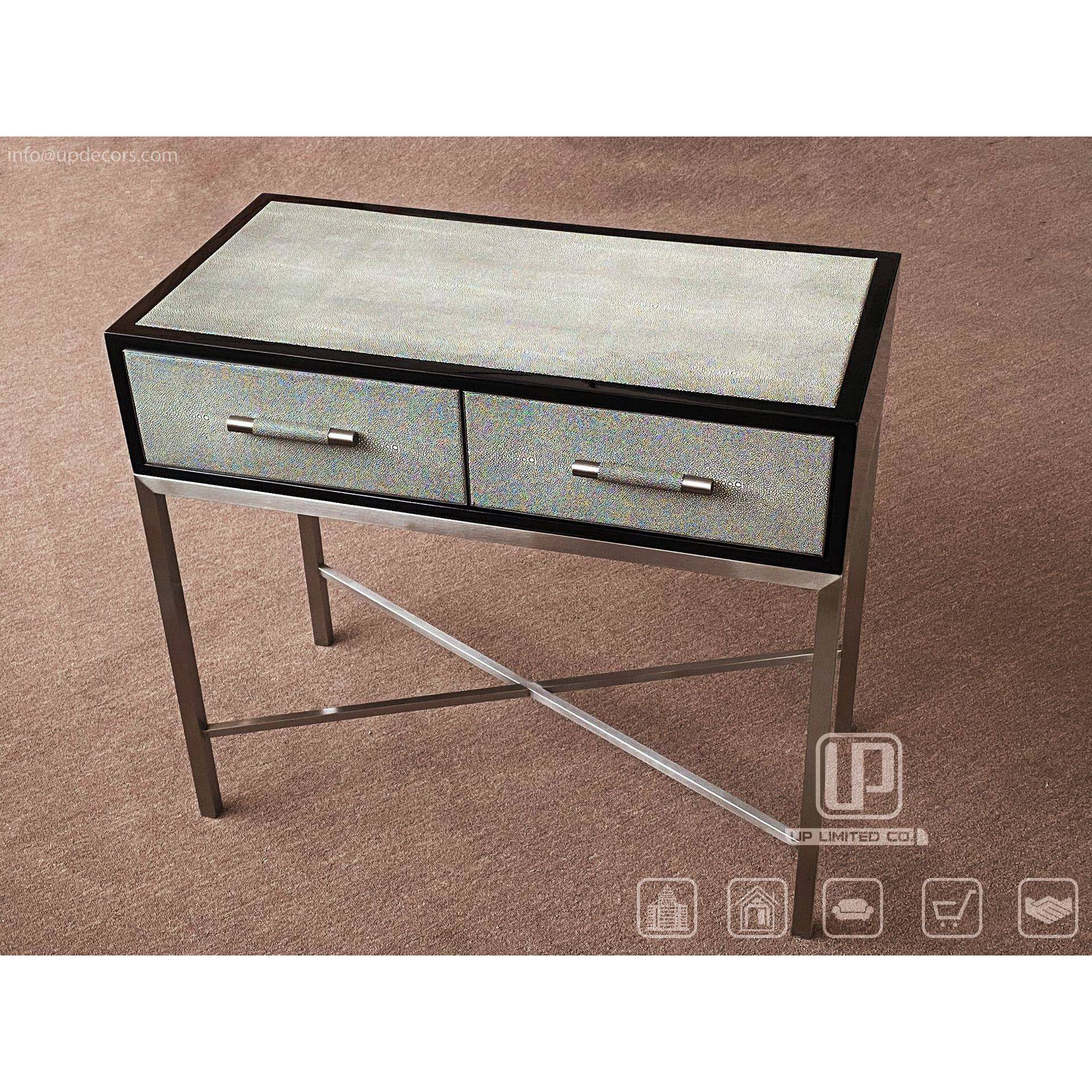 意式轻奢皮革书桌现代办公桌家用别墅入户玄关桌桌简约书房写字桌