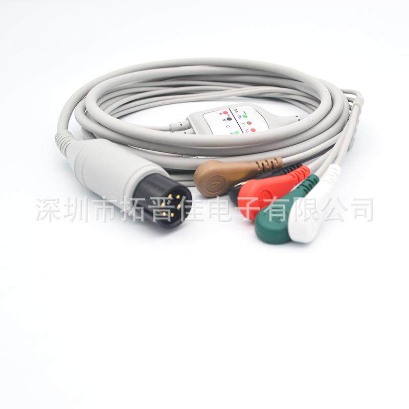 适用于迈瑞金科威科曼理邦宝莱特5导6针心电导联线监护仪配件