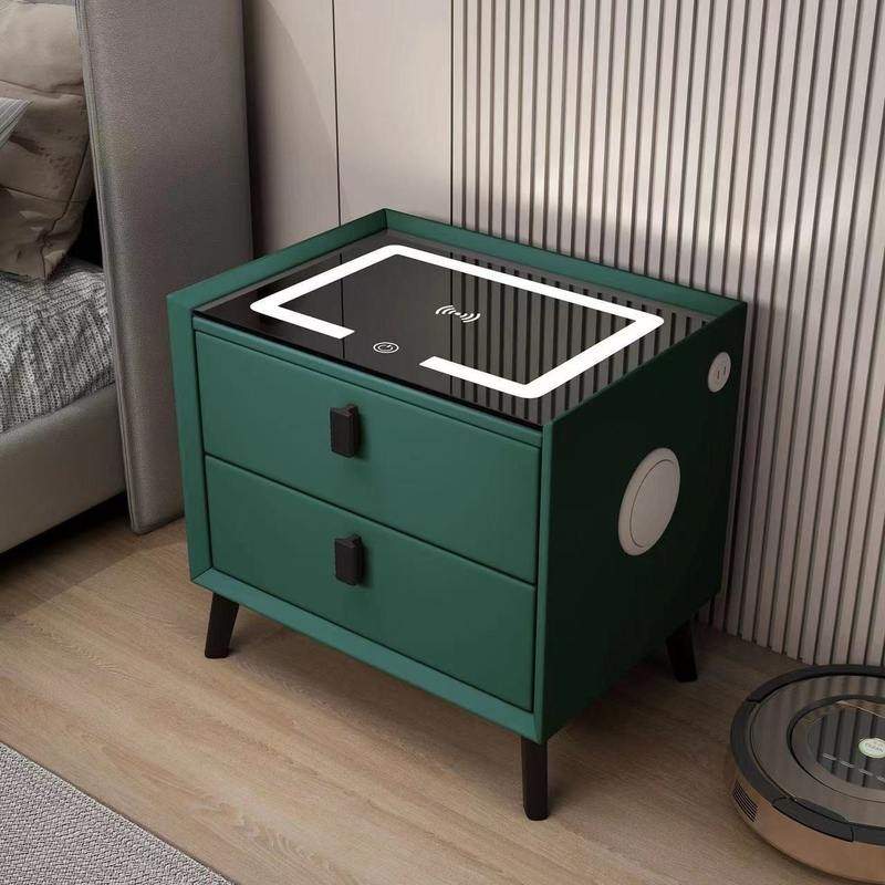 智能床头柜奶油风储物柜多功能轻奢床头柜收纳无线小型柜充电简约,住宅家具,智能床头柜,淘宝优惠券,粉丝福利购,淘宝优惠卷
