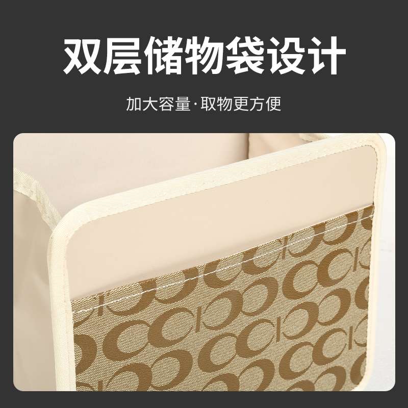 皮革车载收纳盒座椅背挂式垃圾桶多功能可折叠收纳盒汽车垃圾桶