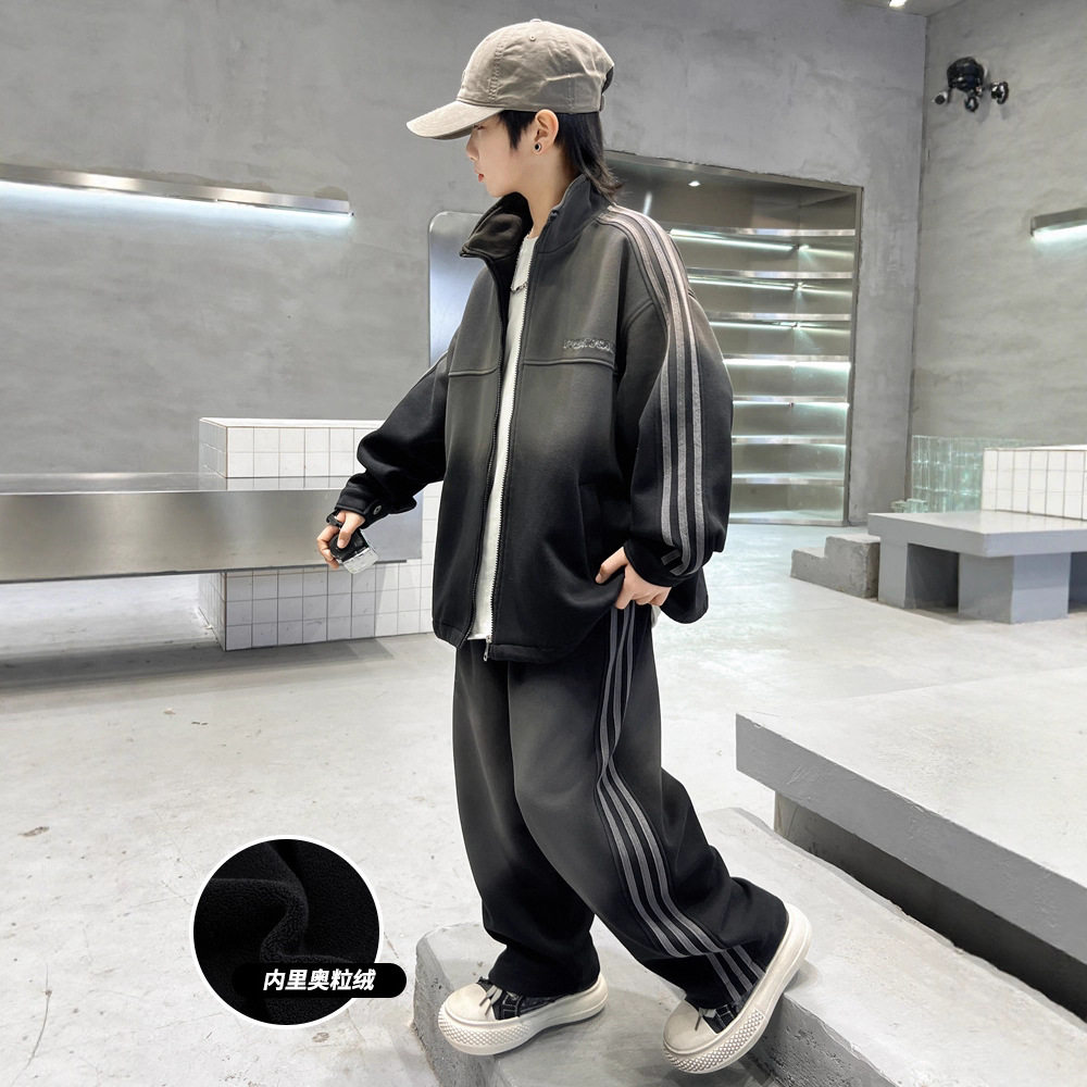 儿童套装加绒一体绒2025新款男童运动服加厚中大童外套两件套秋冬,童装/婴儿装/亲子装,套装,淘宝优惠券,粉丝福利购,淘宝优惠卷