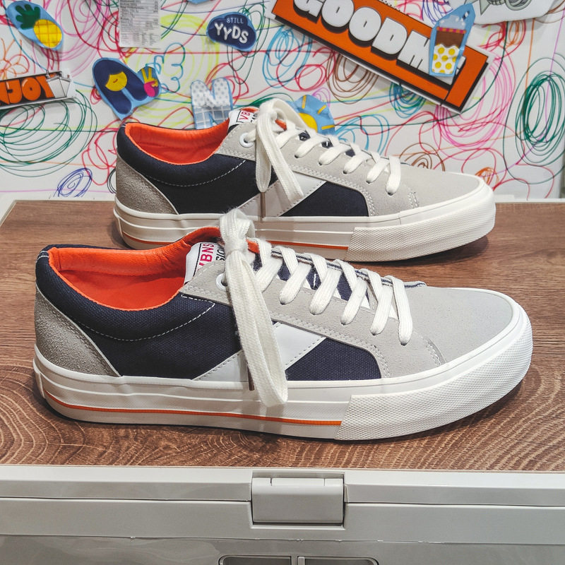 秋季复古情侣板鞋子新款透气帆布鞋男潮流休闲鞋男滑板鞋男,流行男鞋,布鞋,淘宝优惠券,粉丝福利购,淘宝优惠卷