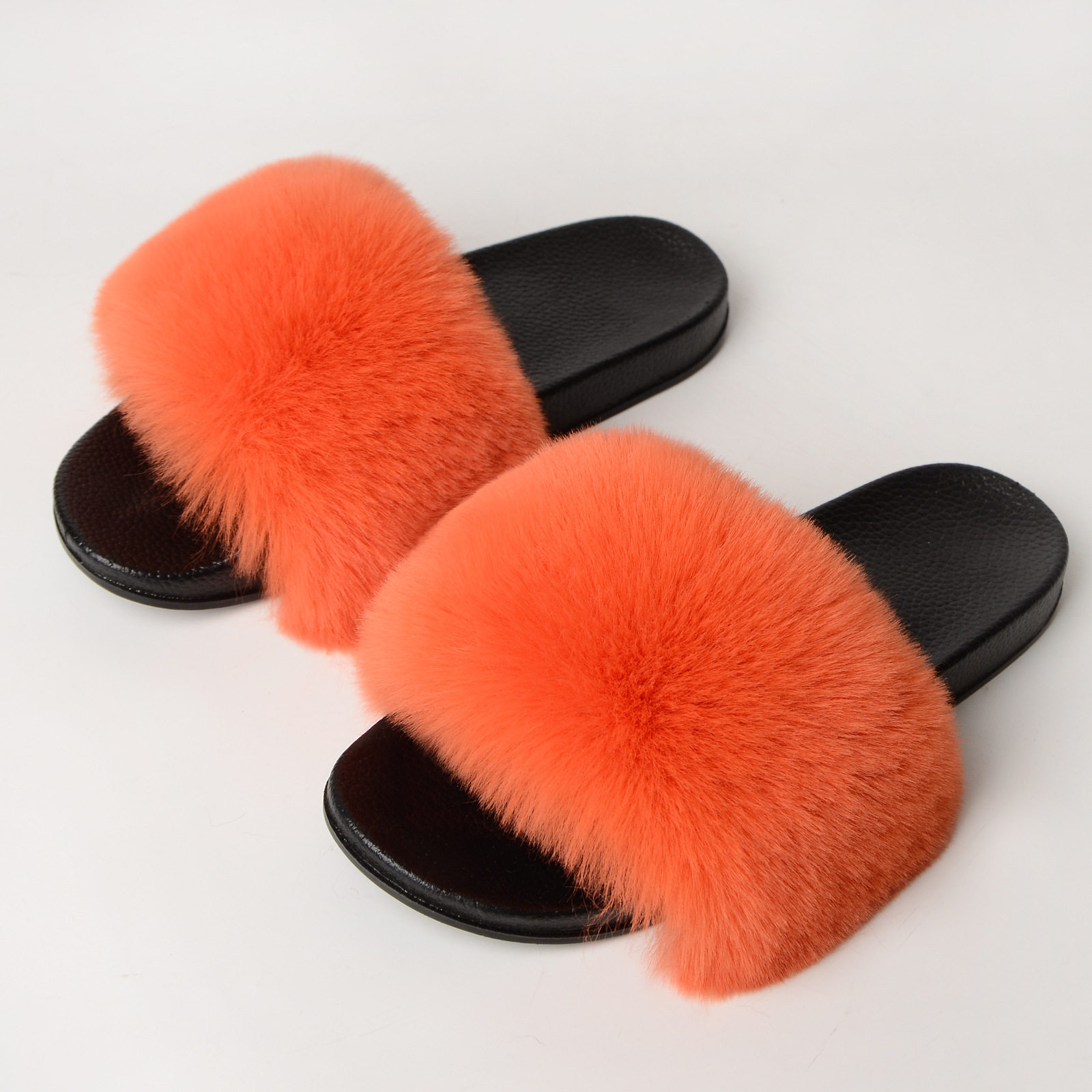 2021夏季新款大码女鞋36-43欧美外贸时尚毛毛平底拖鞋女