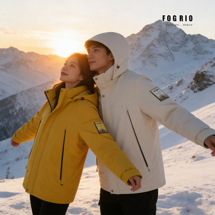 防风空气棉服 户外连帽气绒服轻薄保暖棉衣情侣款 FOG RIO秋冬新款