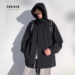 多口袋冲锋衣外套男潮牌工装 男女同款 休闲户外夹克 RIO春秋季 FOG