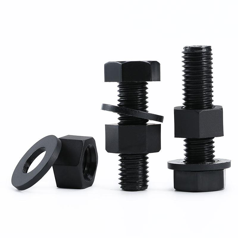 黑色尼龙外六角螺丝螺母平垫套装塑料绝缘塑胶螺栓组合大全M3-M12