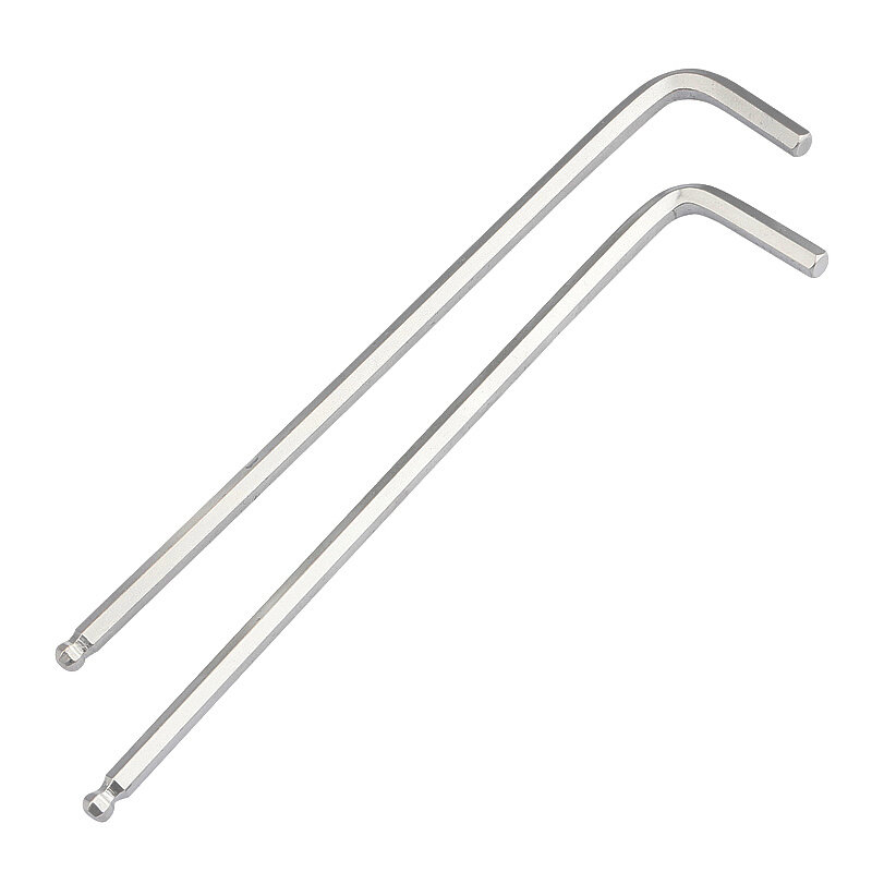 。加长球头内六角扳手 L型六角棱6方镀镍2 2.5 3 4 5 6 7 8 10 12