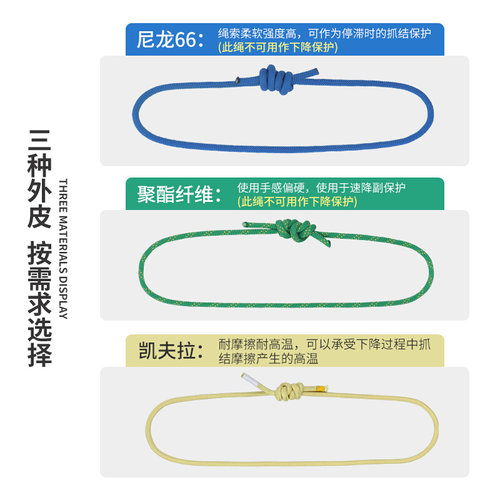 。哥尔姆耐高温抓结绳GM3600耐磨捆绑绳户外速降停滞抓绳结练习绳