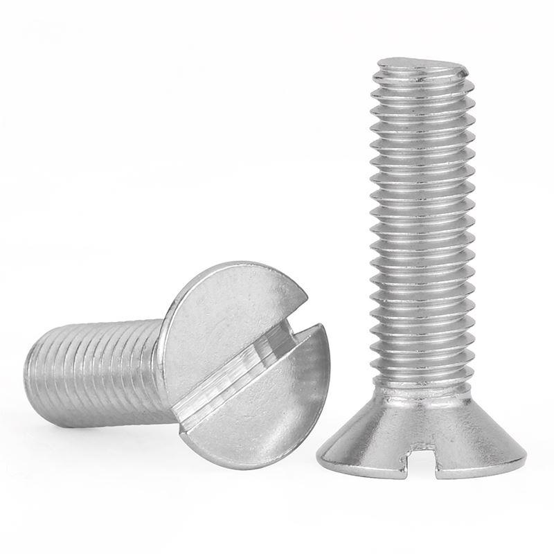 JG 304不锈钢一字沉头螺钉GB68开槽平头螺丝钉M1.6M2M2.5M3M4-M8