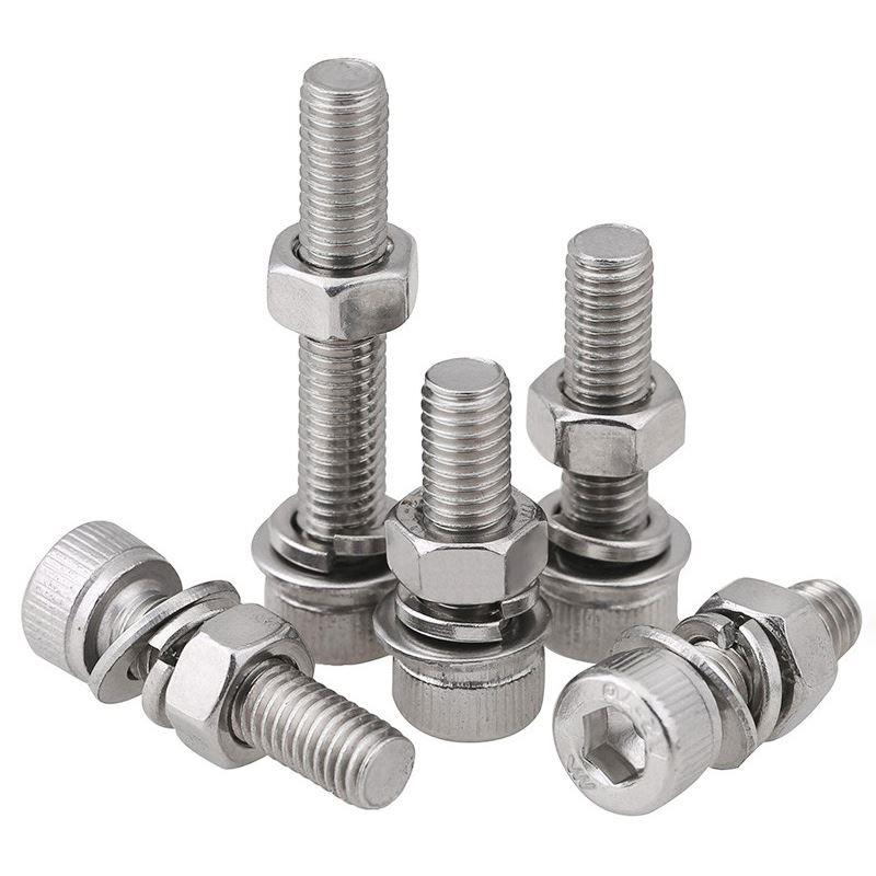 316不锈钢螺丝螺母平垫组合套装杯头螺钉圆柱头内六角螺栓M2-M12
