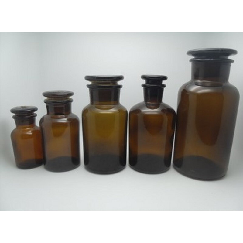 。玻璃磨口瓶30/60/125/250/500/1000ml 加厚茶色棕色试剂小口瓶