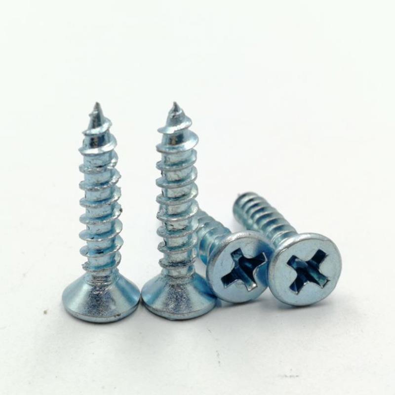 镀锌加硬沉头自攻螺丝自功木螺钉高强度十字平头螺丝钉自攻钉M3M4