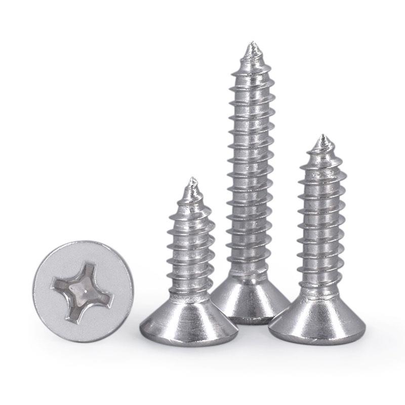 316不锈钢十字平头自攻螺丝沉头自功螺钉沉攻M2M2.6M3M3.5M4M5M6