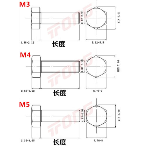 。M3M4M5不锈钢外六角螺丝螺栓304材质DIN933东明外六角螺丝GB578