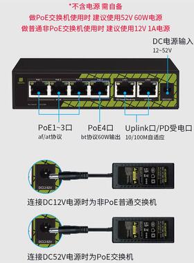 桢田一分二1分4无源级联百兆千兆POE交换机防水串联P9806V6/69P31