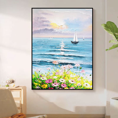 卧室唯美油画风装饰画自粘