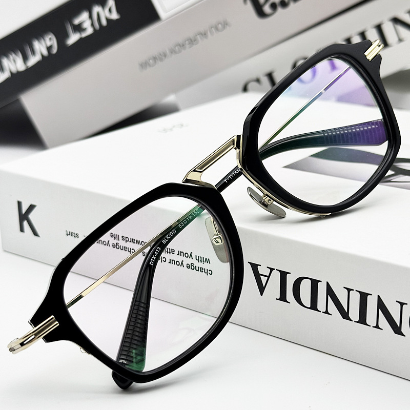 嘉视明男女复古纯钛大脸商务眼镜