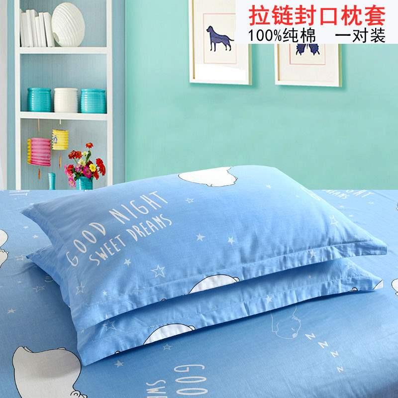 枕套拉链封口纯棉一对装大尺寸50cmx80cm60x90*40*45*55*65*70*75 床上用品 枕套 原图主图