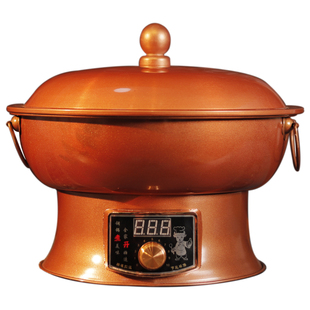 紫铜干锅炉子铜锅饭店商用专用插电牛肉火锅香辣龙虾牛蛙肥肠鱼炉