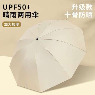 反向大号雨伞女加大加厚加固晴雨两用男士双人防晒折叠手动遮阳伞