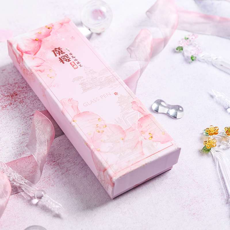 魔法花朵玻璃笔学生礼品笔水晶蘸水笔套装钢笔礼物创意星空玻璃笔