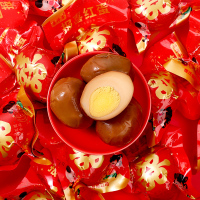 报喜红蛋喜蛋诞生宝宝满月百天乡巴佬风味熟卤蛋零食五香鸡蛋整箱