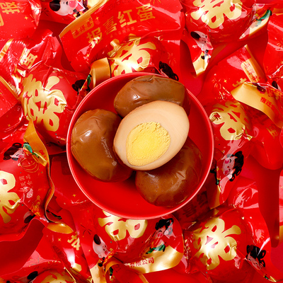 报喜红蛋喜蛋诞生宝宝满月百天乡巴佬风味熟卤蛋零食五香鸡蛋整箱