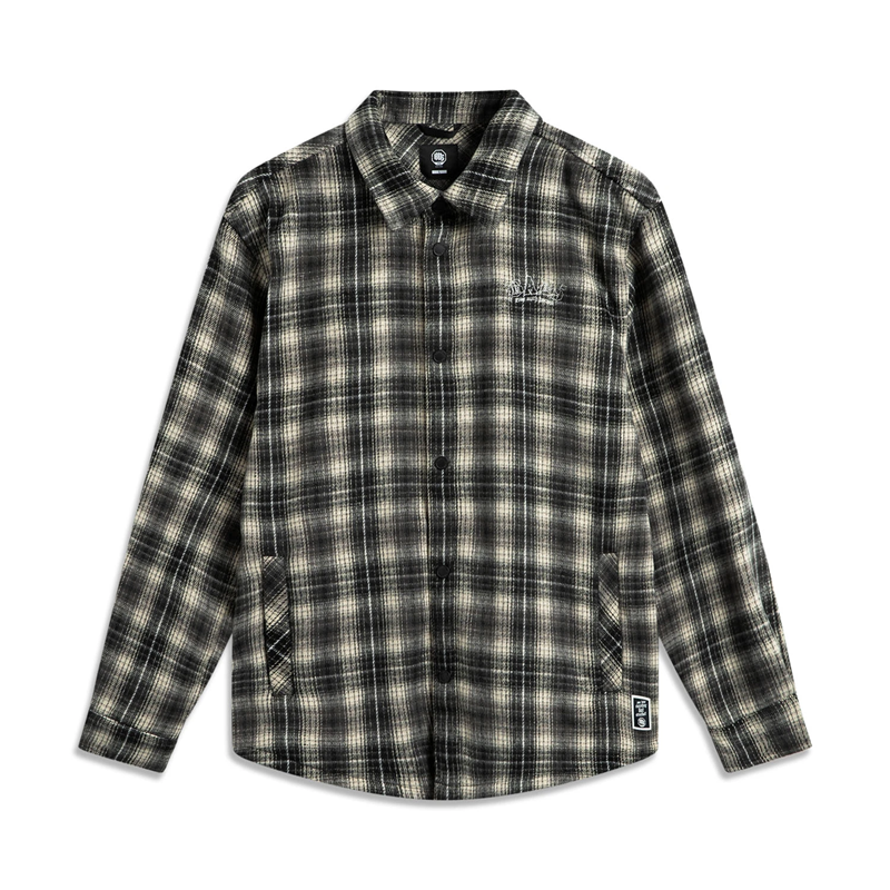 【2025新品】李宁反伍BADFIVE男子保暖宽松休闲格子外套AFDV545-1