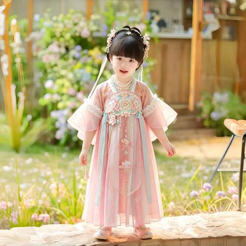汉服女童2026春秋新款儿童高端仙气国风公主连身裙女宝宝古装襦裙