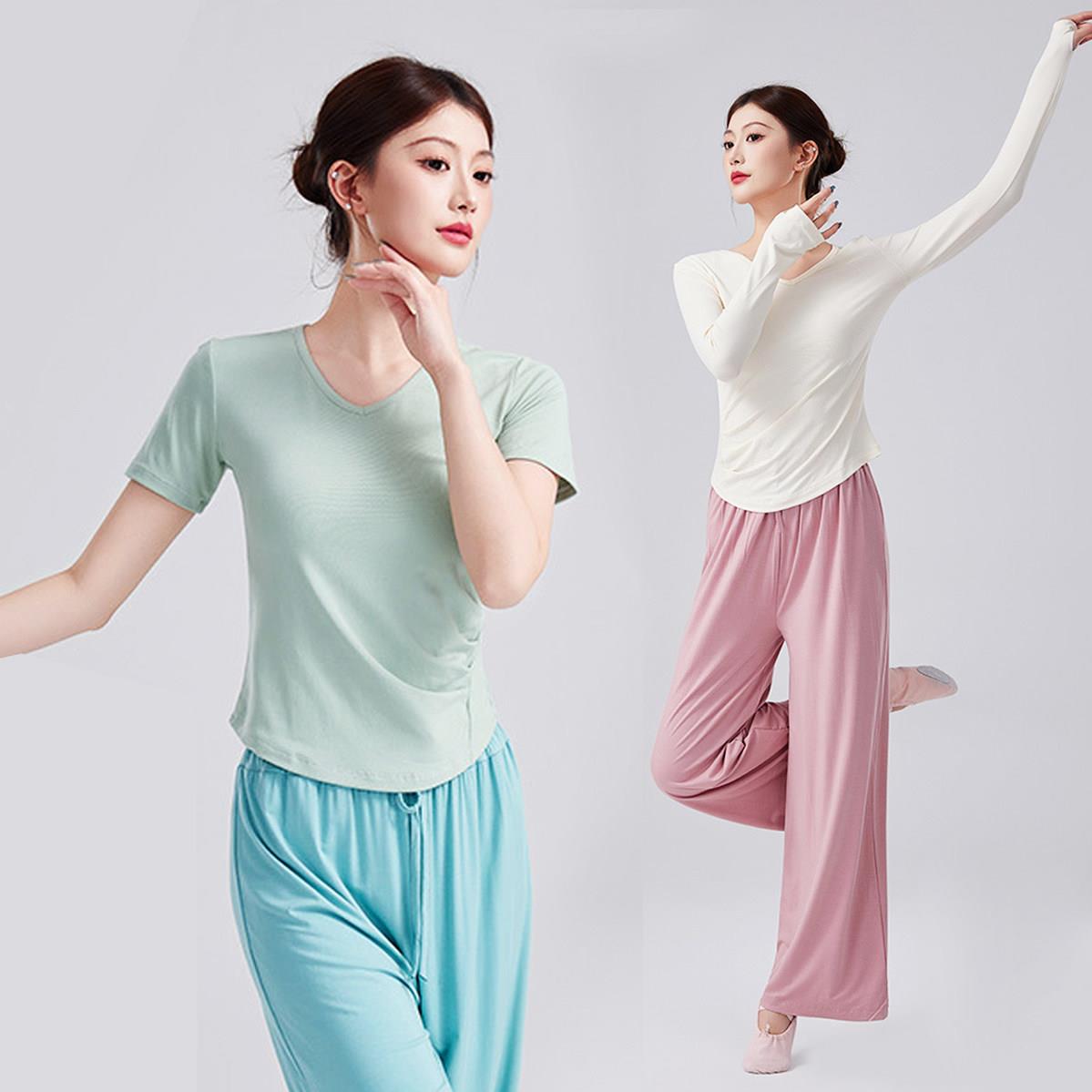 现代舞蹈服套装女练功服上衣夏季莫代尔瑜伽服形体新款艺考跳舞裤