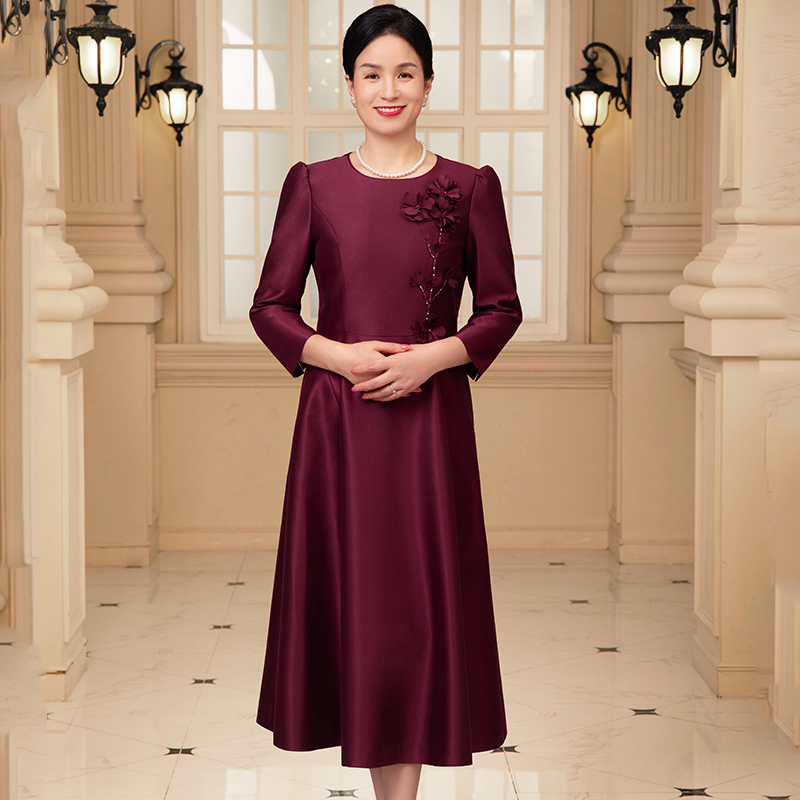 时尚晚高级感婚宴优雅上档次长裙礼服晚装婚礼宴会服敬酒妈妈服