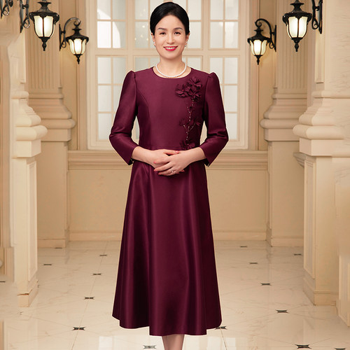 时尚晚高级感婚宴优雅上档次长裙礼服晚装婚礼宴会服敬酒妈妈服