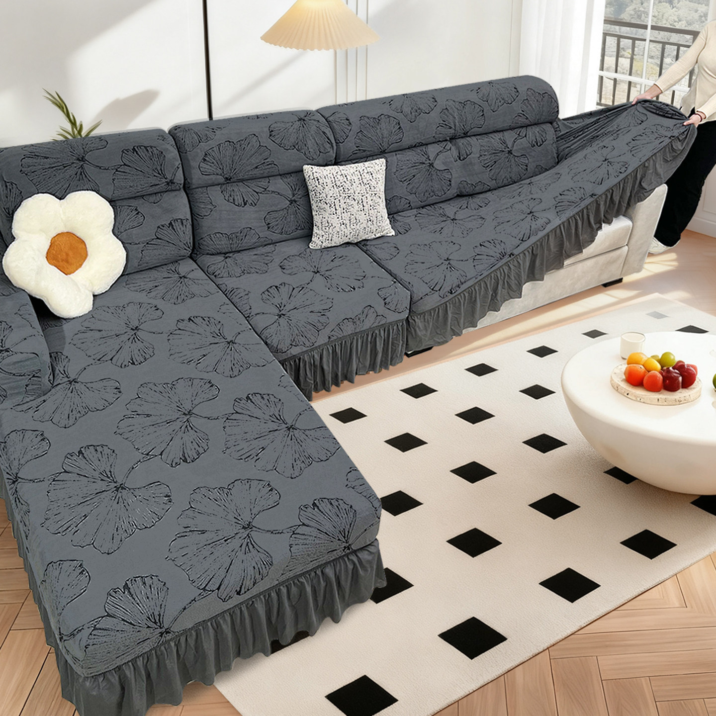 沙发套罩一体式卍能全包懒人沙发笠客厅三座一贵妃全盖布四季通用