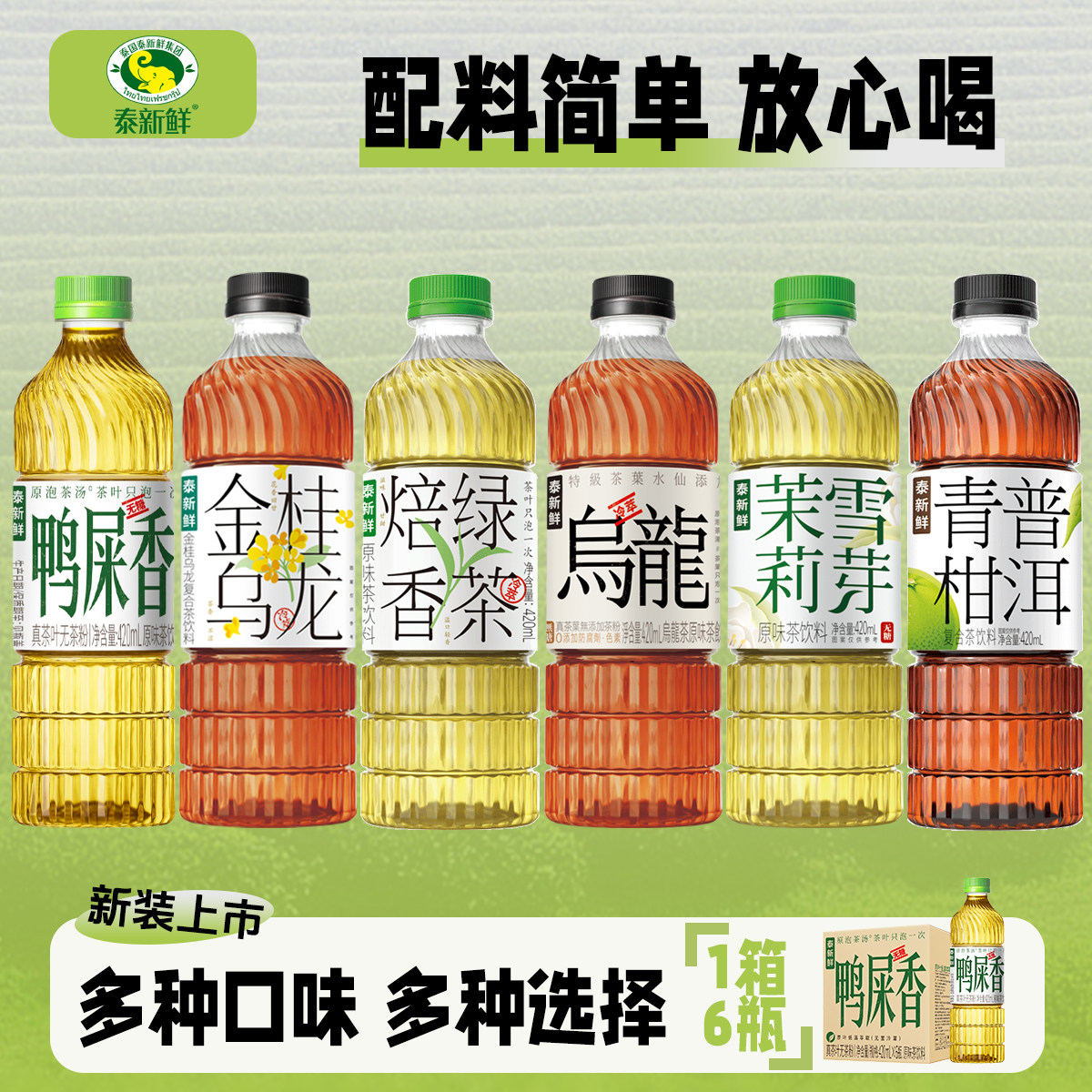泰新鲜无糖茶饮料茶饮料茉莉雪芽金桂乌龙青柑普洱焙香绿茶鸭屎香图片