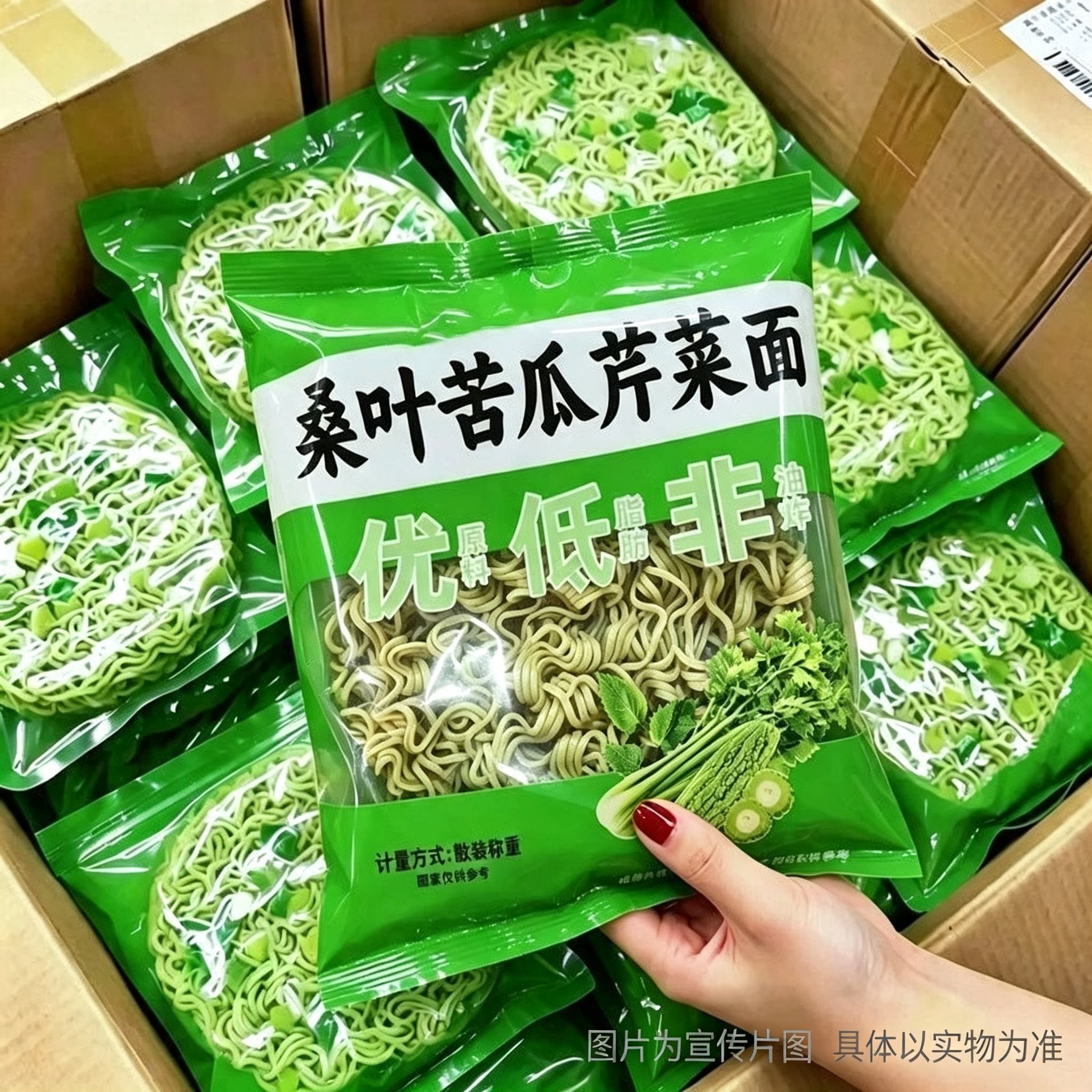 整箱60包】桑叶苦瓜芹菜面代餐面宿舍泡面非油炸方便面粗粮面汤面