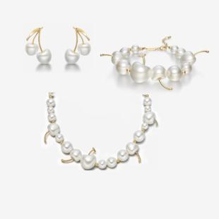 何方陈都灵奶油车厘子耳环hefang奶油车厘子项链奶油车厘子手链女