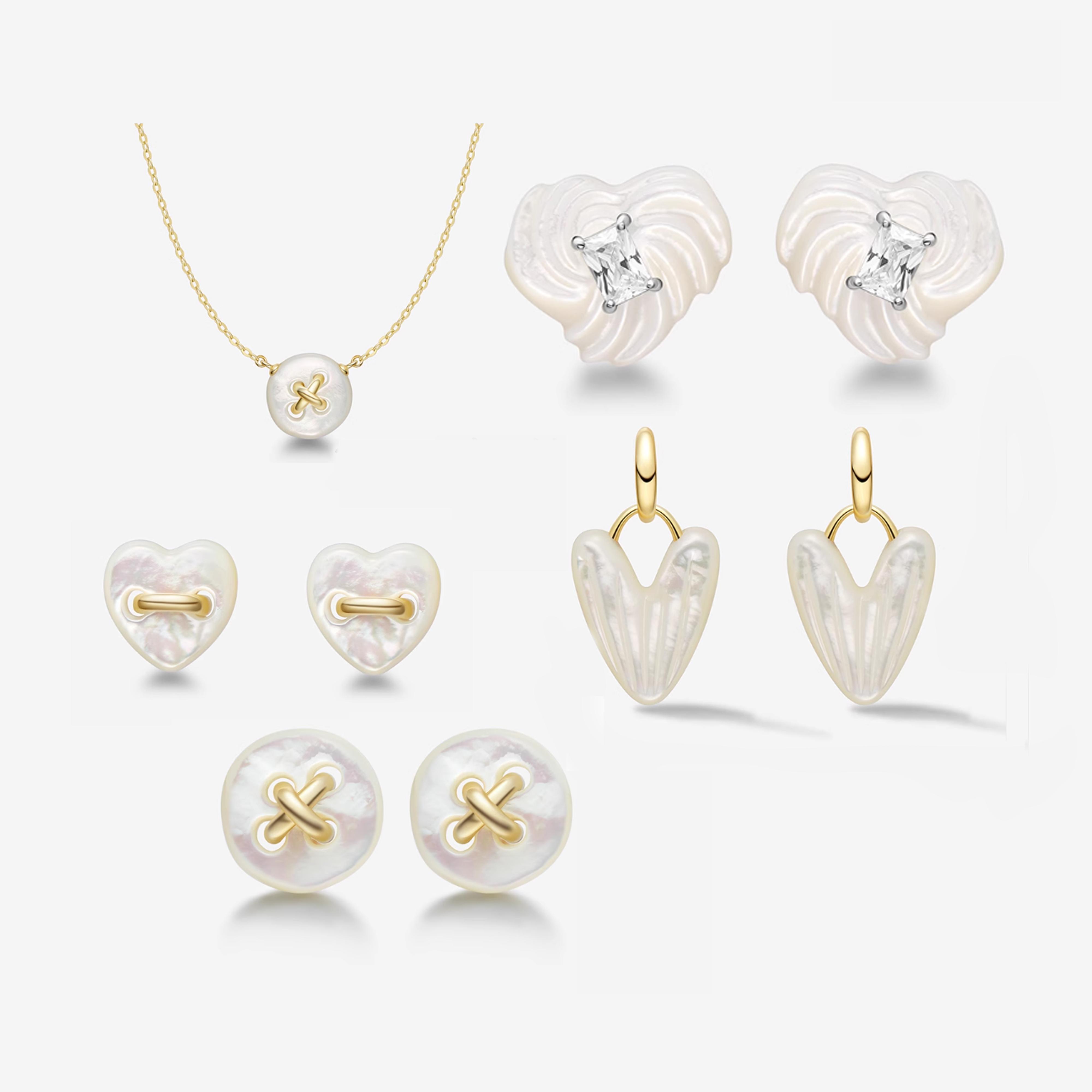 925银天然贝壳耳钉女小众设计感