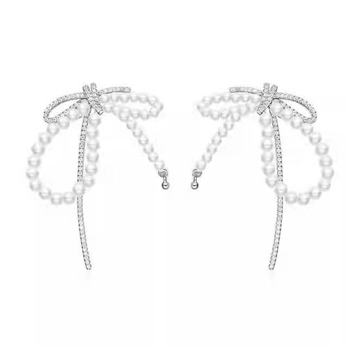 新品蝴蝶结耳环方糖气泡