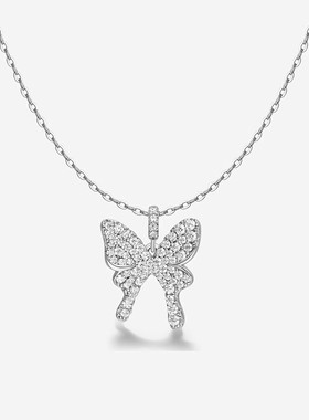 何方925银女蝴蝶锁骨链陈都灵女