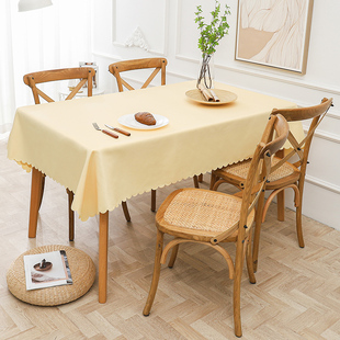 纯色布艺桌布加厚素色简约现代饭店酒店餐桌布高级感北欧茶几台布