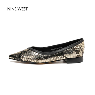 清仓款 百搭单鞋 Nine 玖熙复古尖头浅口拼色显瘦时尚 女鞋 West