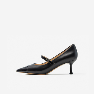 清仓款 尖头法风玛丽珍鞋 Nine 玖熙浅口单鞋 绊带高跟女鞋 West