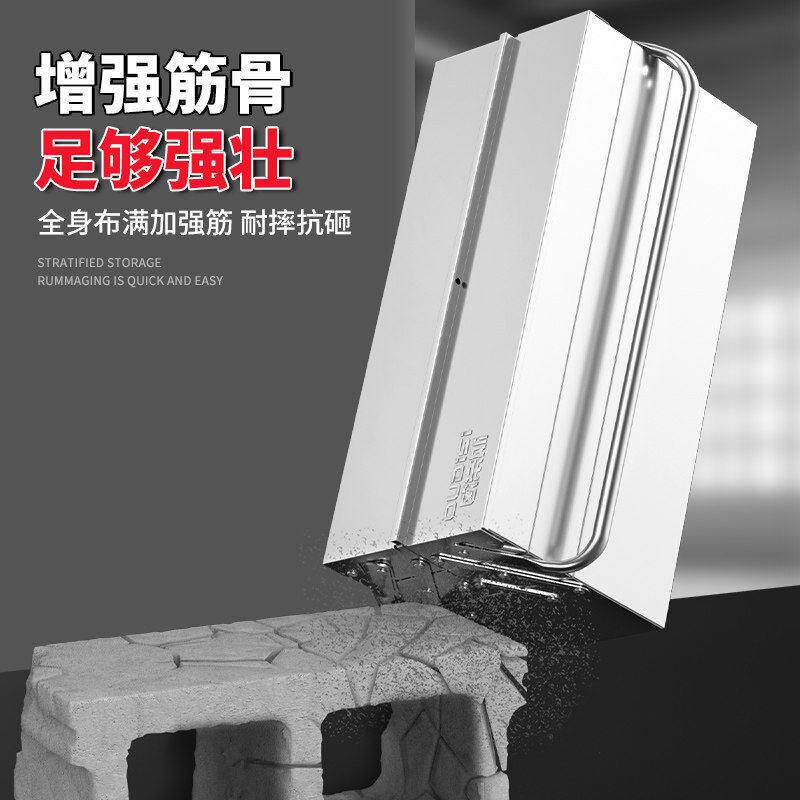 热销不锈钢工具箱大号三层折叠家用车载多功能收纳铁皮双层加厚收