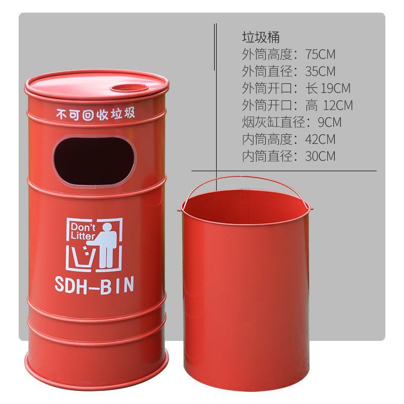 热销复古工业风邮筒垃圾桶摆件创意铁艺个性收纳箱储物柜家居软装