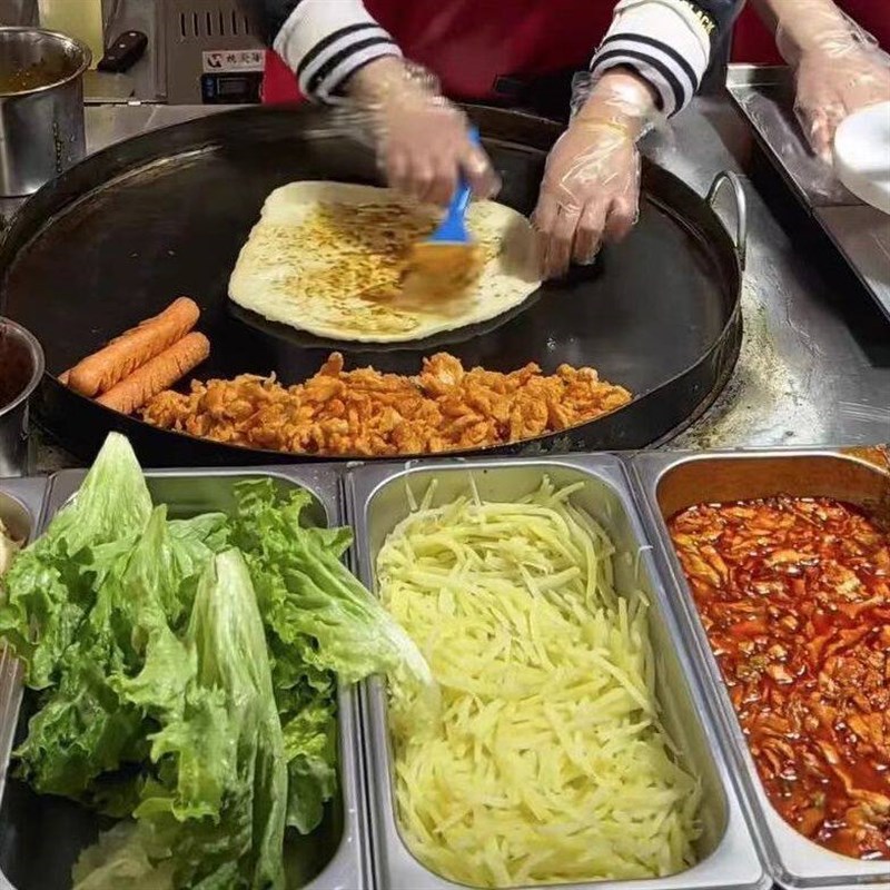 热销武大郎烧饼专用锅烤鱼锅中间略凹商用摆摊新式卷饼鸡蛋铁板烧