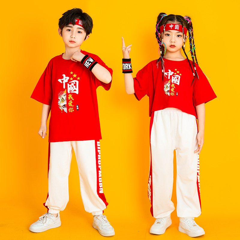 酷叨叨男女同款运动国风短袖套装