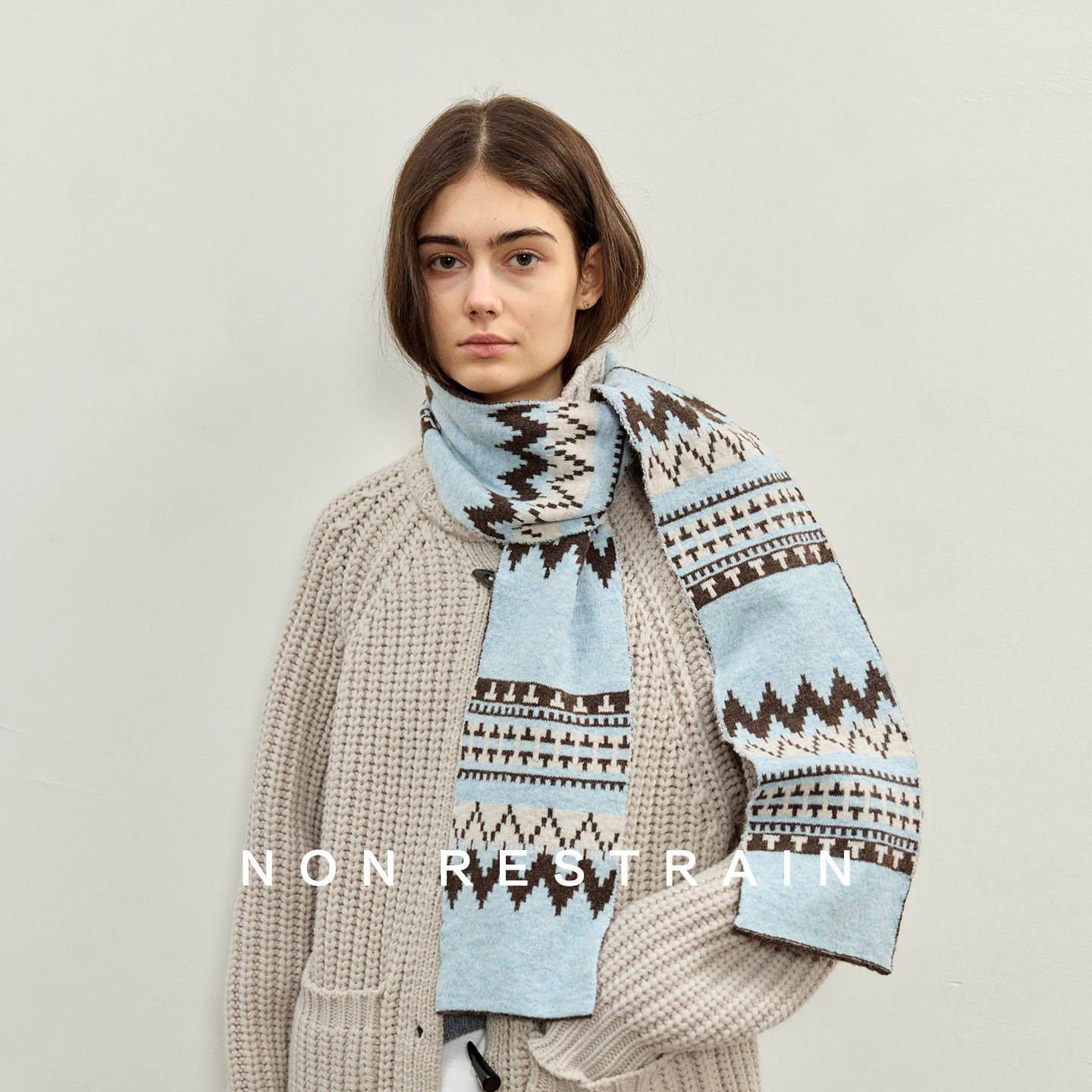 NONRESTRAIN冬季复古羊毛围巾女