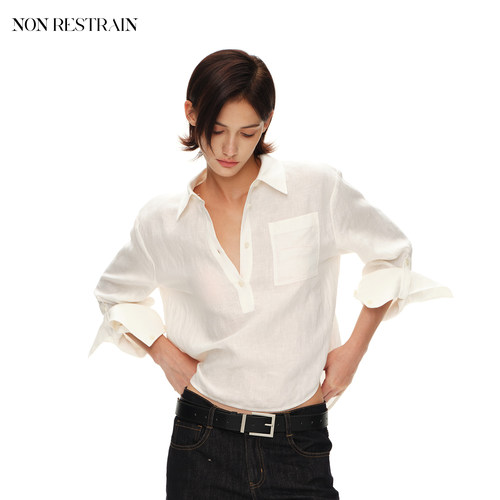 NONRESTRAIN宽松通勤天丝衬衫女